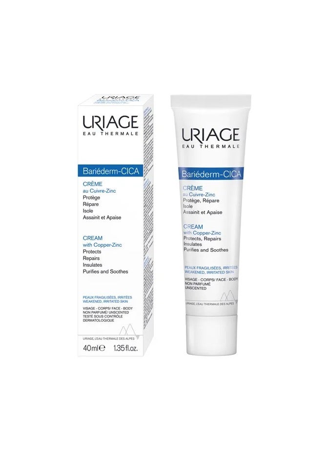 Uriage Bariéderm Cica Repairing Cream with Copper & Zinc 40ML