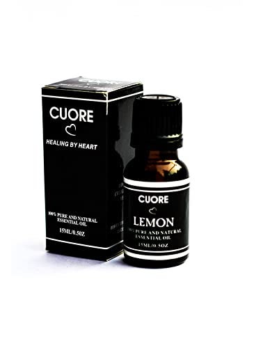 Cuore 100 Organic and Natural Lemon Essential Oil For all Skin Types 15 ML