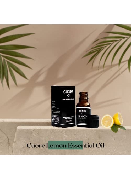 Cuore 100 Organic and Natural Lemon Essential Oil For all Skin Types 15 ML