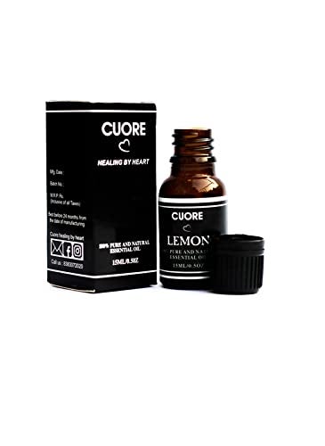 Cuore 100 Organic and Natural Lemon Essential Oil For all Skin Types 15 ML