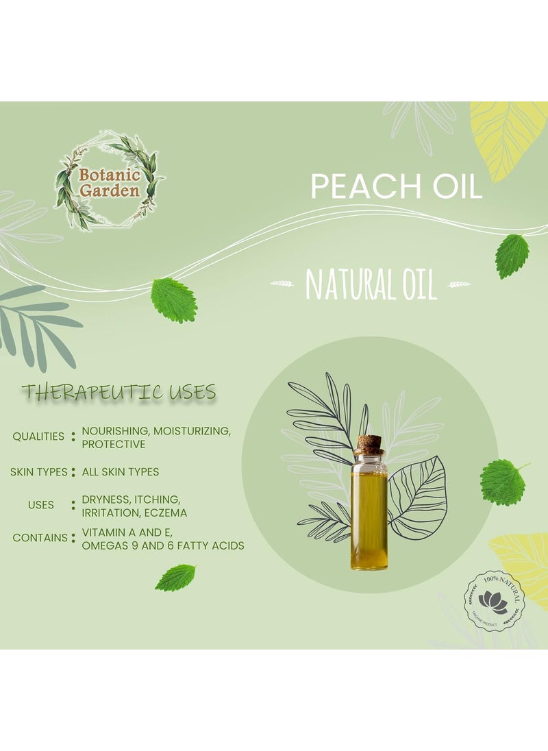 BOTANIC GARDEN Peach Oil 100 Pure Natural Undiluted oil Natural Therapeutic Grade Cold Pressed for Skin Hair 200 ML