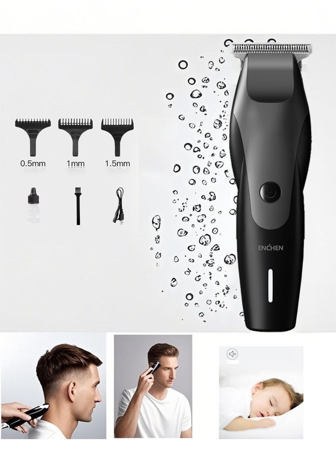 Enchen Hair Clipper Rechargeable Electric, Detachable and Washable Head, Rechargeable 10w High Power, Four-hour Battery Life, Low Noise
