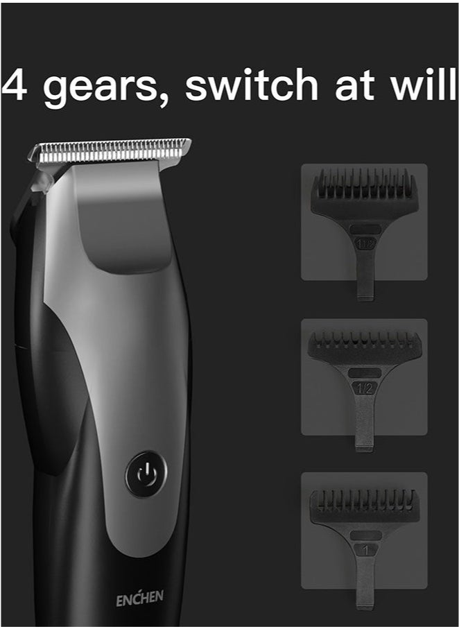 Enchen Hair Clipper Rechargeable Electric, Detachable and Washable Head, Rechargeable 10w High Power, Four-hour Battery Life, Low Noise