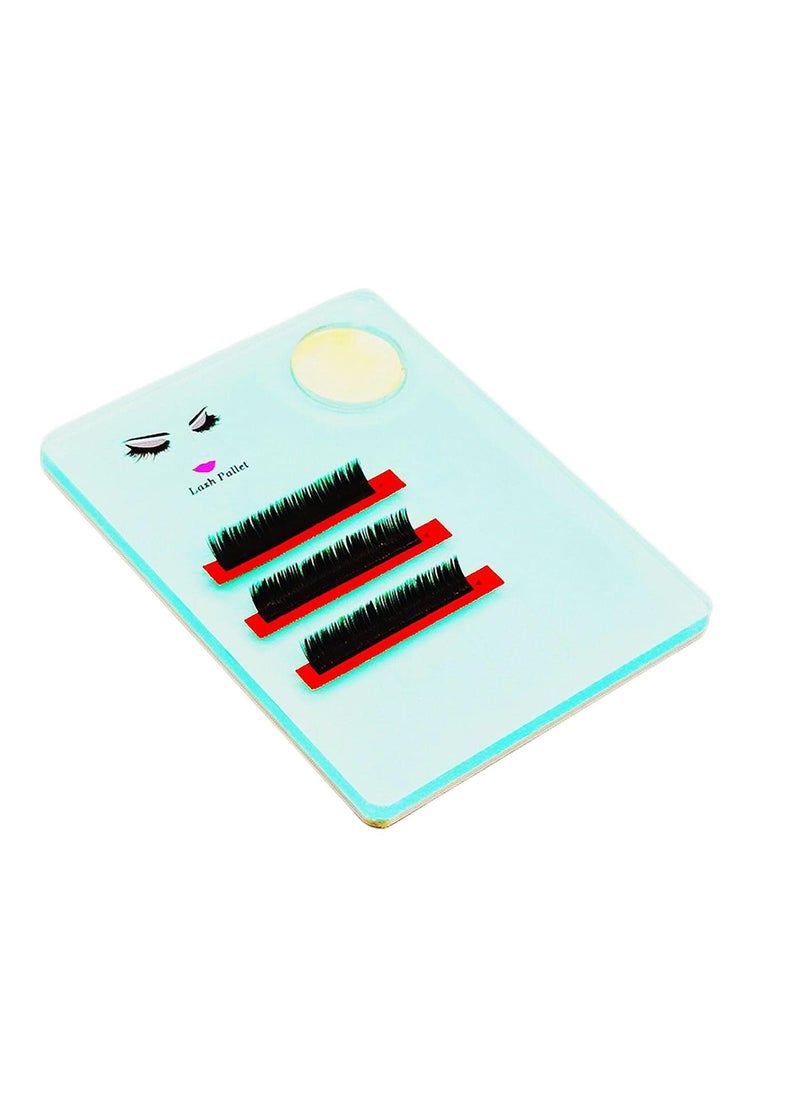 2-in-1 Acrylic Eyelash Extension Pallet + Round Jade Stone Set Eyelash Grafting Tool Pad Lash Tray Gasket (Blue)
