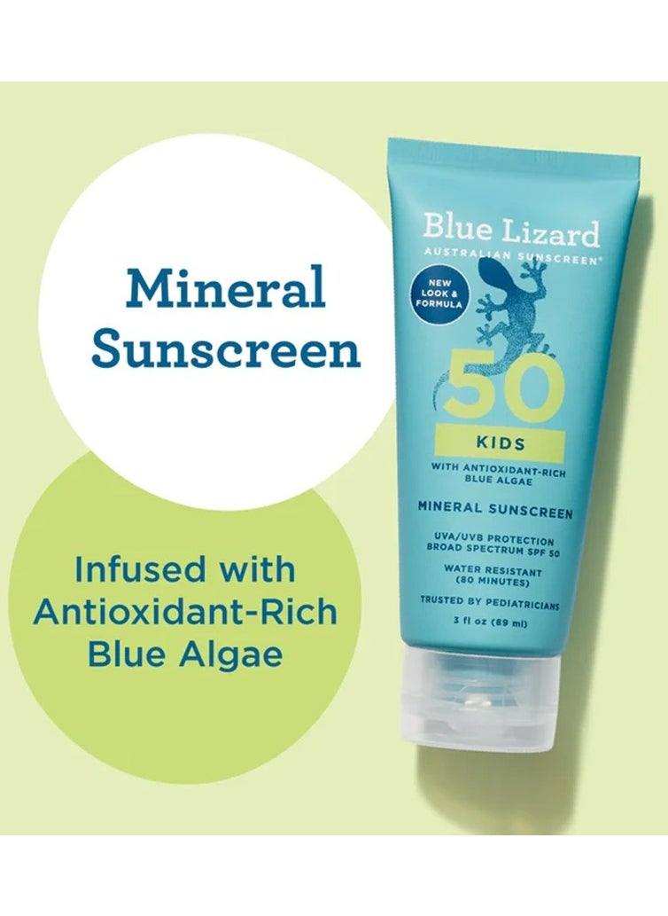 Kids Mineral Water Resistant Sunscreen Lotion - UVA/UVB Protection - SPF 50 89 mL
