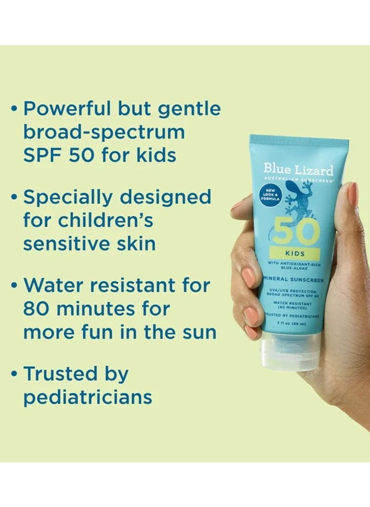 Kids Mineral Water Resistant Sunscreen Lotion - UVA/UVB Protection - SPF 50 89 mL