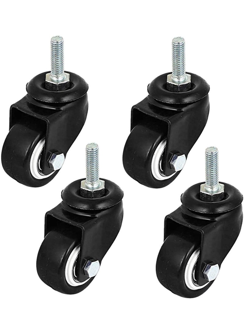 INDIAN DECOR 41251 Trolley Brake Swivel Caster with Stud 2 Inch Polyurethane Wheel Top Plate Double Bearing 4 Pack 2 nos with Brakes and 2 nos Without Brakes