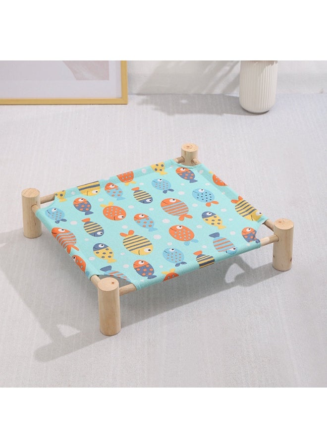 65*53*13cm Wooden Pet Marching Bed - Suitable for all seasons | Breathable and removable | Suitable for comfortable beds for cats and dogs under 35 pounds