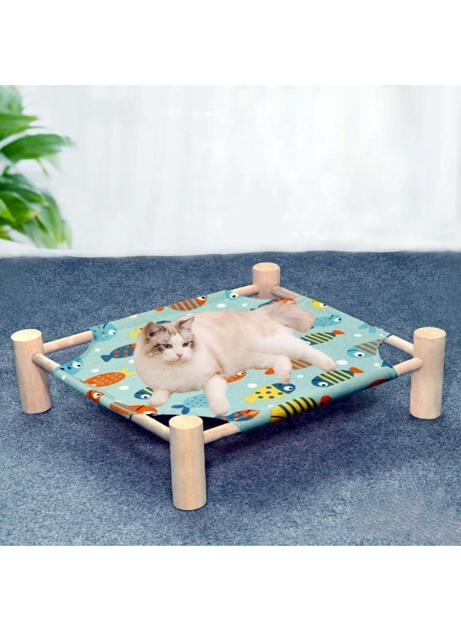 65*53*13cm Wooden Pet Marching Bed - Suitable for all seasons | Breathable and removable | Suitable for comfortable beds for cats and dogs under 35 pounds