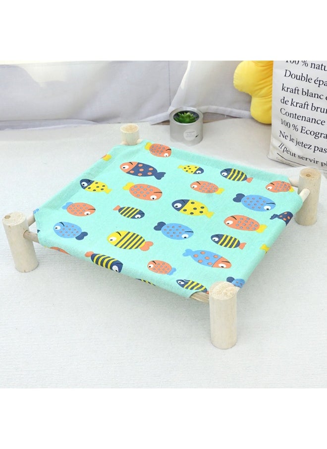 65*53*13cm Wooden Pet Marching Bed - Suitable for all seasons | Breathable and removable | Suitable for comfortable beds for cats and dogs under 35 pounds