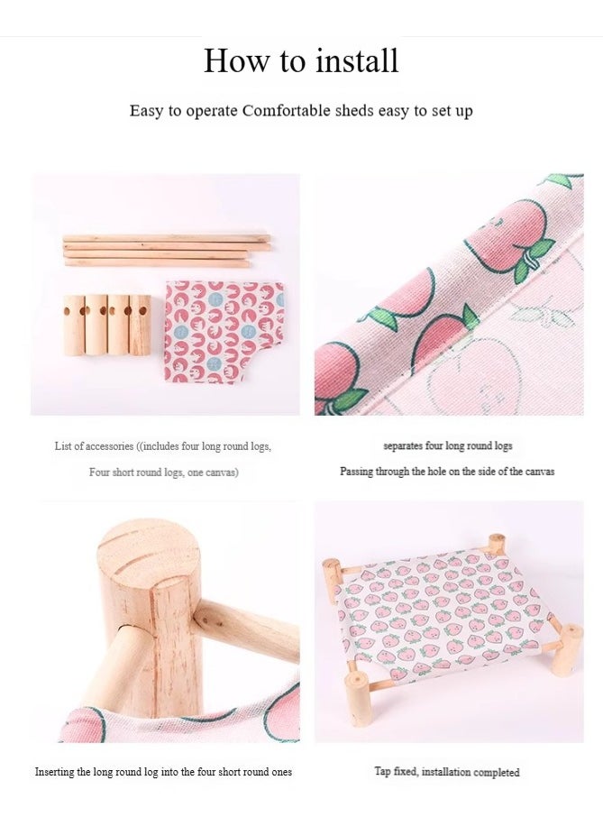 65*53*13cm Wooden Pet Marching Bed - Suitable for all seasons | Breathable and removable | Suitable for comfortable beds for cats and dogs under 35 pounds