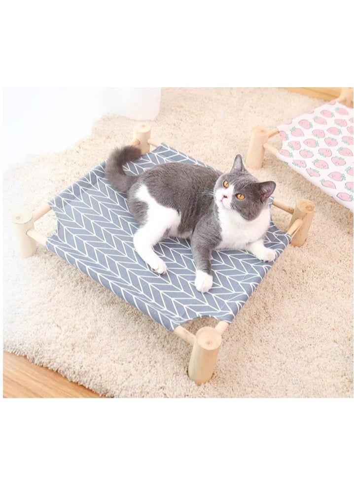 65*53*13cm Wooden Pet Marching Bed - Suitable for all seasons | Breathable and removable | Suitable for comfortable beds for cats and dogs under 35 pounds