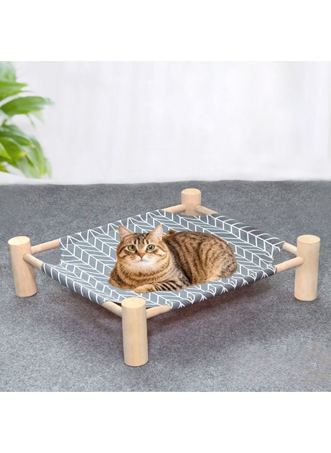65*53*13cm Wooden Pet Marching Bed - Suitable for all seasons | Breathable and removable | Suitable for comfortable beds for cats and dogs under 35 pounds