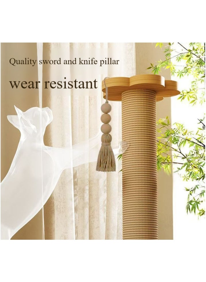 Pet Solid Wood Cat Scratching Post with Rolling Track - Multifunctional Cat Activity Center