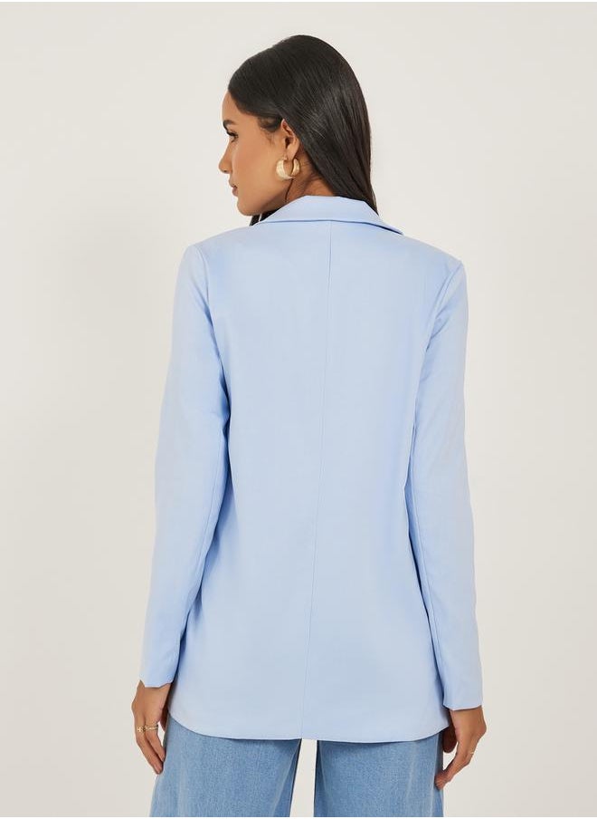 Regular Fit Linen Blazer with Pockets