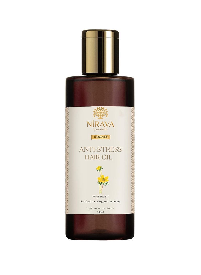 Nirava Ayurveda AntiStress Hair Oil I Relaxes and Refreshes I Helps Reduce Stress I Promotes Sleep Quality I With Sesame Oil and Ramacham I 100 Ayurvedic