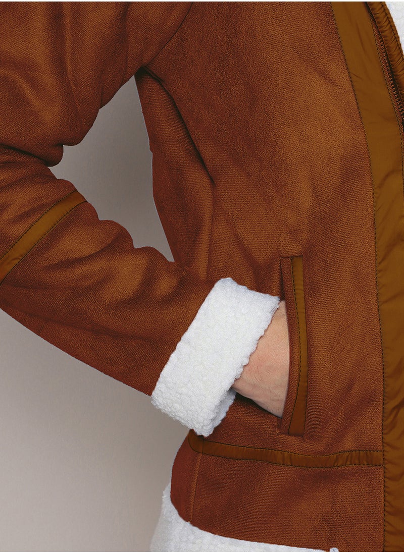 Men's Icy Blue & Chalk White Fleece Lined Biker Jacket