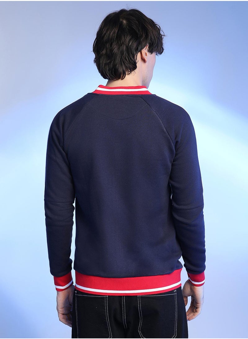 Men's Multicolour Zip-Front Jacket With Raglan Sleeve