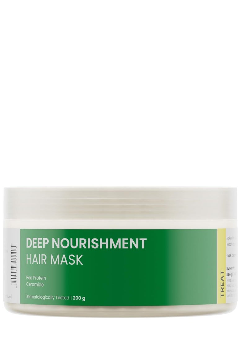 Deep Nourishment Hair Mask With Pea Protein & Ceramide, Repairs Dry, Damaged & Frizzy Hair, Sls & Paraben Free, All Hair Types, 200 Gram - Fresh