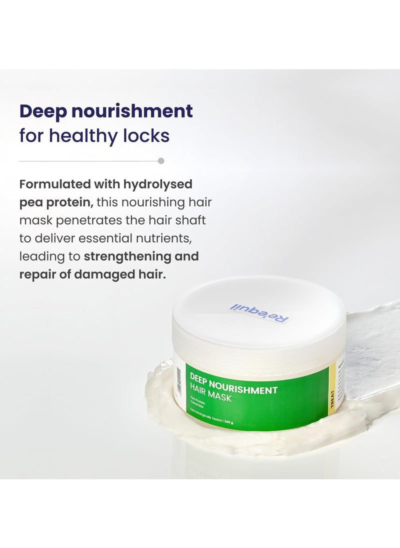 Deep Nourishment Hair Mask With Pea Protein & Ceramide, Repairs Dry, Damaged & Frizzy Hair, Sls & Paraben Free, All Hair Types, 200 Gram - Fresh