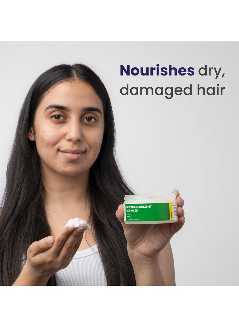 Deep Nourishment Hair Mask With Pea Protein & Ceramide, Repairs Dry, Damaged & Frizzy Hair, Sls & Paraben Free, All Hair Types, 200 Gram - Fresh