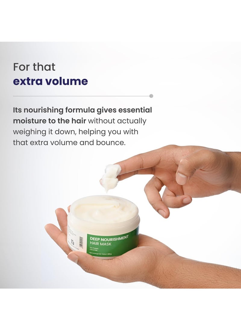 Deep Nourishment Hair Mask With Pea Protein & Ceramide, Repairs Dry, Damaged & Frizzy Hair, Sls & Paraben Free, All Hair Types, 200 Gram - Fresh