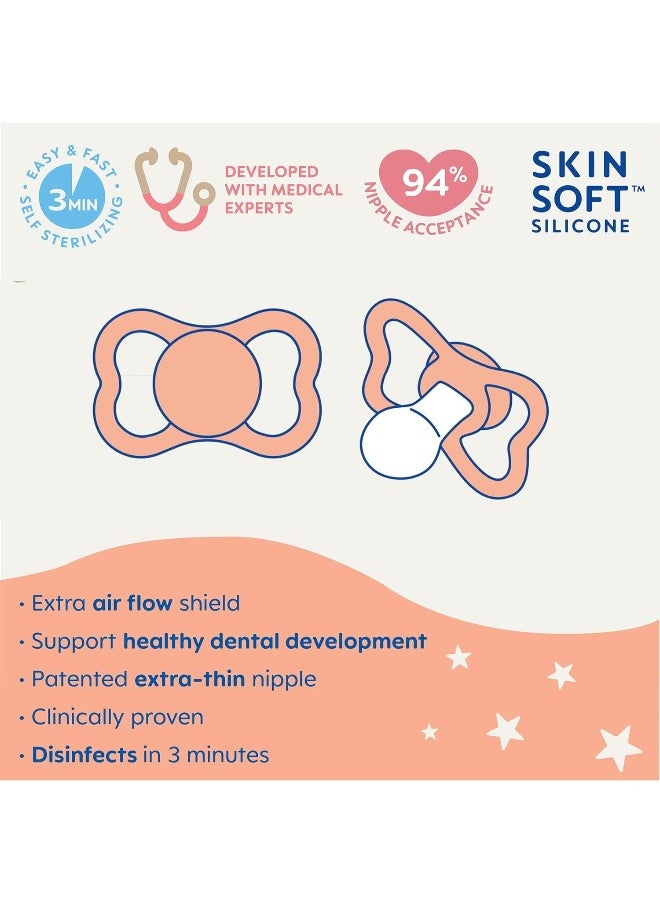 MAM Supreme Night Pacifiers (2 Pack, 1 Sterilizing Pacifier Case), Best Pacifier for Breastfed Babies 16+ Months, Glow in The Dark Pacifiers, Boy Pacifier