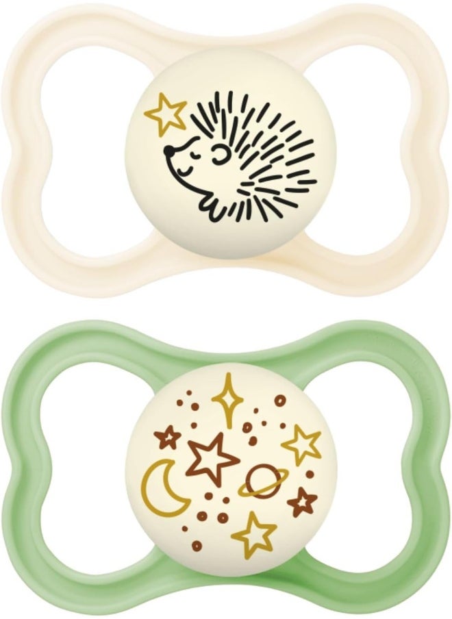MAM Supreme Night Baby Pacifier, for Sensitive Skin, Patented, 2 Pack, 16+ Months, Unisex