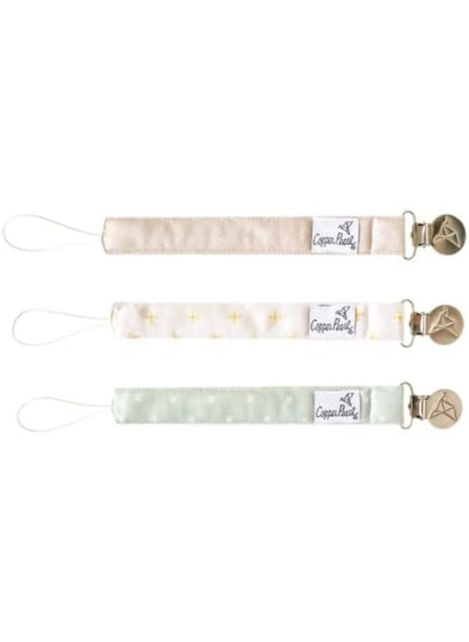Copper Pearl Binky Clip 3 Pack Set