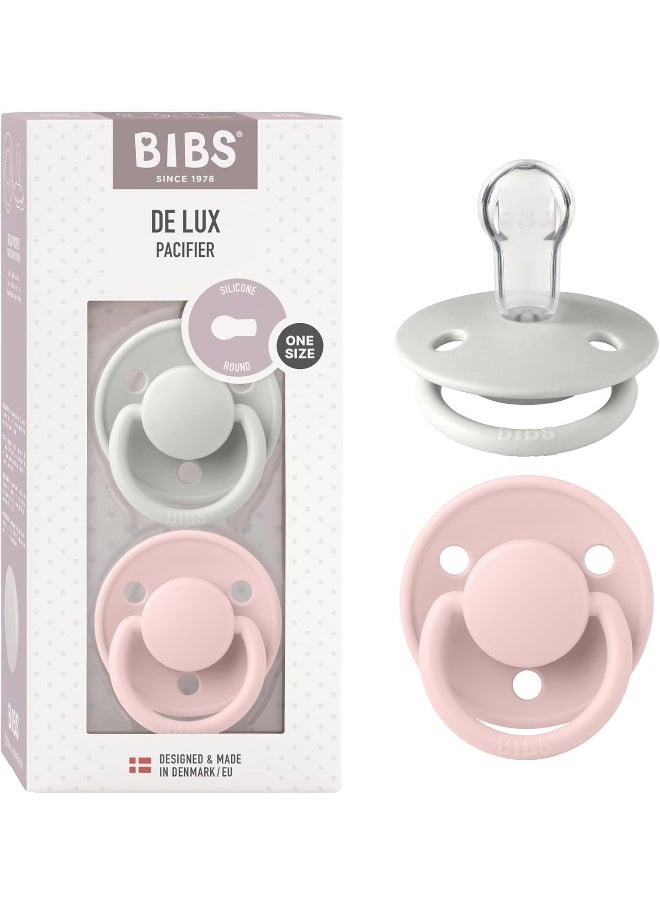 BIBS Pacifiers - De Lux Collection | BPA-Free Baby Pacifier | Made in Denmark | Set of 2 Blossom/Haze Color Premium Soothers | Size One Size