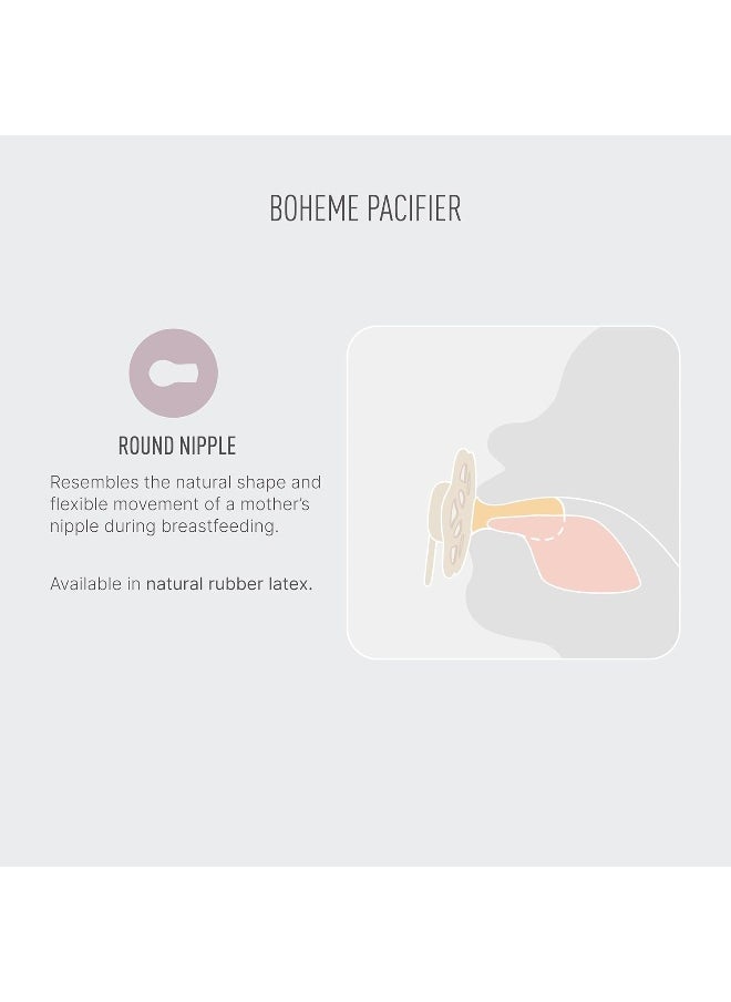 BIBS Boheme Soother 4-Pack | BPA Free Dummy Pacifier | Round Nipple | Natural Rubber Latex | Made in Denmark | Size 6-18 Months | Blossom Mix