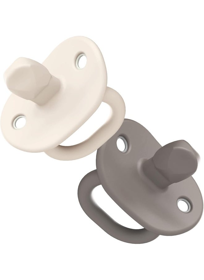 Boon JEWL Biometric Silicone Baby Pacifier - 0+ Months - Neutral - Comfortable Silicone Orthodontic Baby Pacifiers with Soothing Gem Shaped - 2 Count