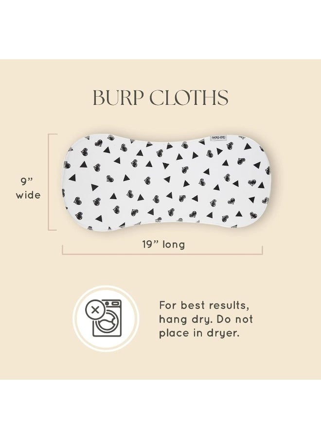 Dodo Babies Baby Burp Cloths Pack of 5 2 Pacifier Clips + Pacifier Case Premium Quality For Girls Soft and Absorbent Excellent Baby Shower/Registry Gift