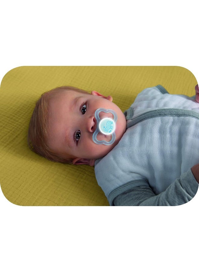 MAM Air Night & Day Baby Pacifier, For Sensitive Skin, Glows in the Dark, 3 Pack, 6-16 Months, Unisex, 3 Count (Pack of 1)