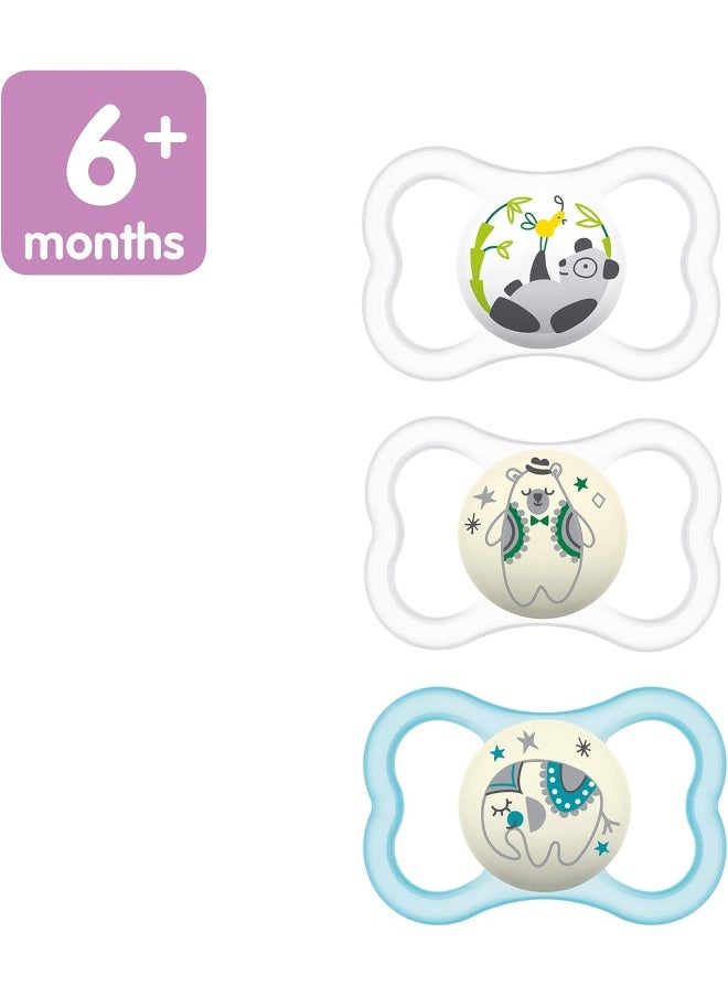 MAM Air Night & Day Baby Pacifier, For Sensitive Skin, Glows in the Dark, 3 Pack, 6-16 Months, Unisex, 3 Count (Pack of 1)