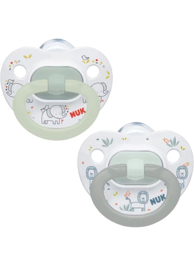 NUK Orthodontic Pacifiers, Boy, 0-6 Months, Blue (Pack of 2)