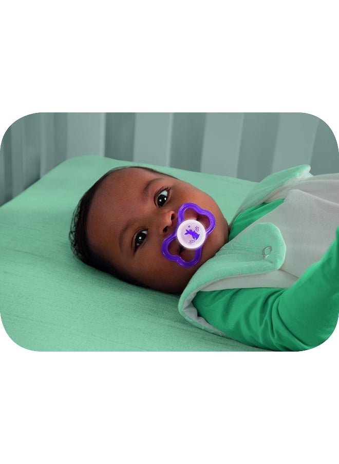 MAM Air Day & Night Baby Pacifier, for Sensitive Skin, Glows in The Dark, 3 Pack, 16+ Months, Girl, 3 Count (Pack of 1)