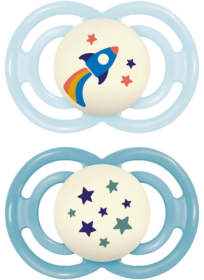 MAM Perfect Night Pacifiers, Glow in The Dark Pacifiers MAM Pacifiers 16 Plus Months, Best Pacifier for Breastfed Babies, Baby Boy Pacifier