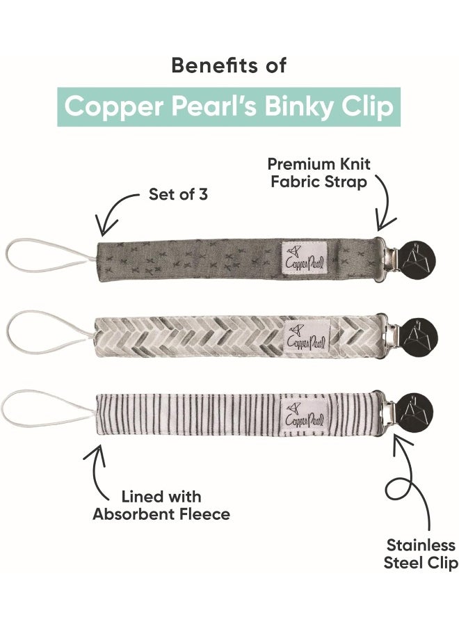 Copper Pearl Binky Clip 3 Pack Set 'Hope'