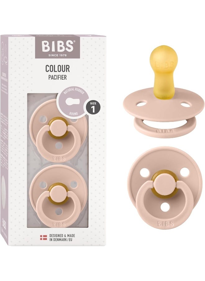 Bibs Colour Baby Pacifier Size 1 - Baby 0-6M (2pcs) - Colour Twin-Packs - Blush