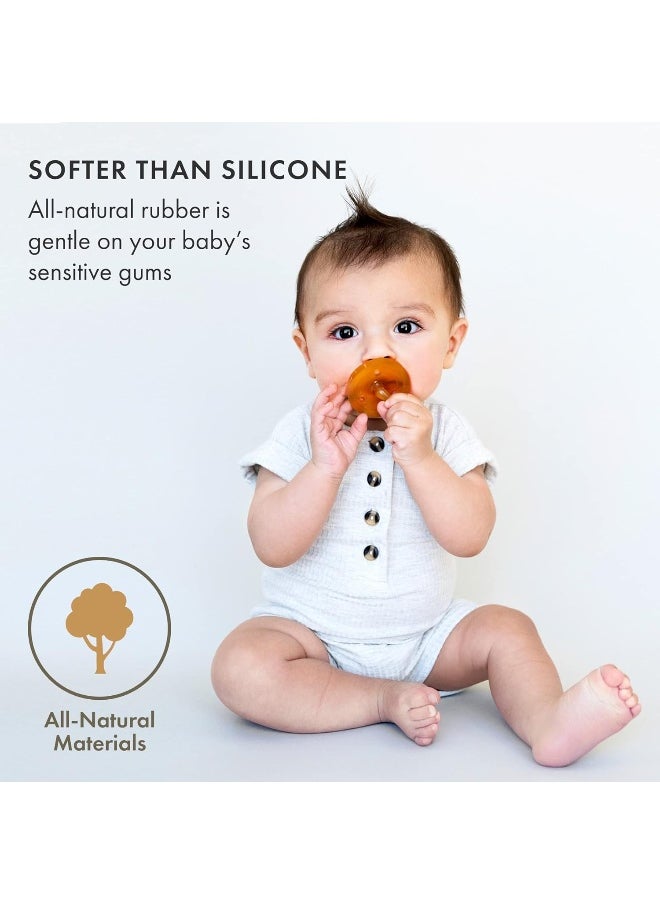 Natursutten Pacifier 6-12 Months - Natural Rubber Pacifier - Eco-Friendly, BPA-Free Round Infant Pacifier - Newborn Essentials Made in Italy - 1 Piece