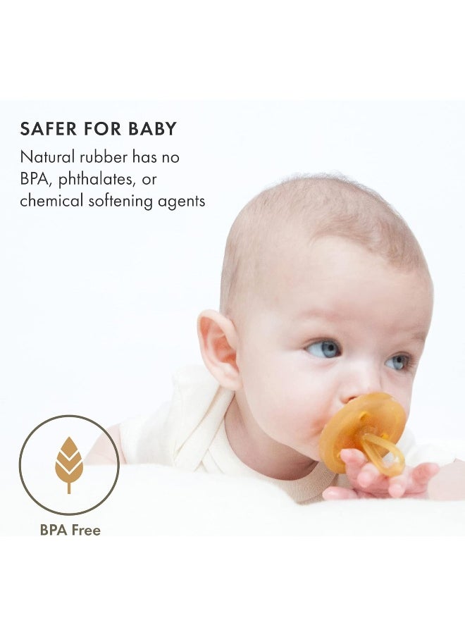 Natursutten Pacifier 6-12 Months - Natural Rubber Pacifier - Eco-Friendly, BPA-Free Round Infant Pacifier - Newborn Essentials Made in Italy - 1 Piece