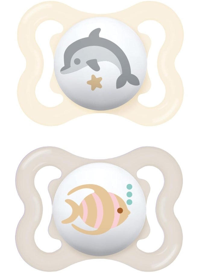 MAM Mini Air Pacifiers (2 pack), MAM Sensitive Skin Pacifier 0-6 Months, Best Pacifier for Breastfed Babies, Unisex Pacifiers, 0-6 (Pack of 2)