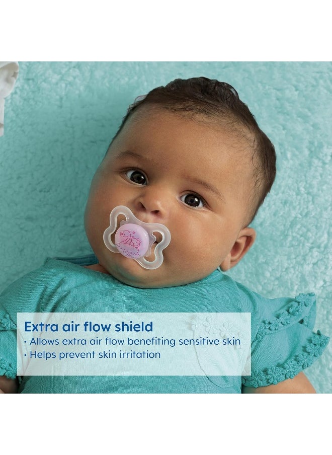 MAM Mini Air Pacifiers (2 pack), MAM Sensitive Skin Pacifier 0-6 Months, Best Pacifier for Breastfed Babies, Unisex Pacifiers, 0-6 (Pack of 2)