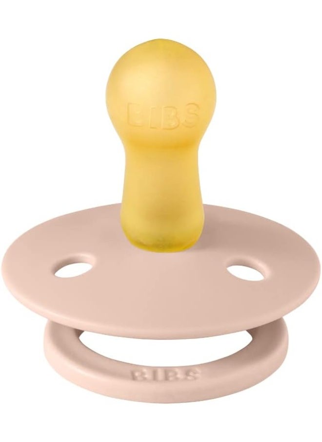 BIBS Colour Soother 2-Pack, BPA Free Dummy Pacifier, Round Natural Rubber Latex, Size 2 (6-18 Months), Ivory/Blush