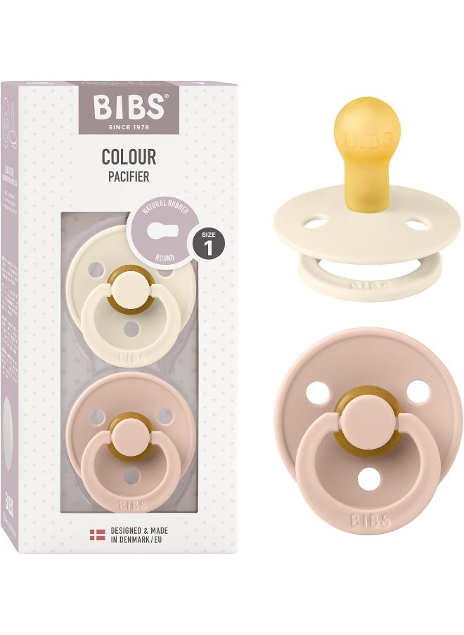 Bibs Pacifier Size 1 - Baby 0-6M (2pcs) - Ivory/Blush