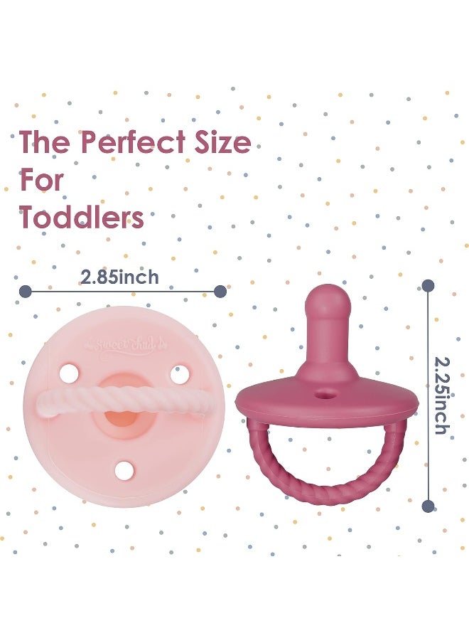 Sweet Child Pacifiers 0-18 Months, Set of 6 Ultra-Light Silicone Binkies with Collapsible Handle & 3 Air Holes for Added Safety, Best Newborn Pacifiers for Baby Boys Or Girls