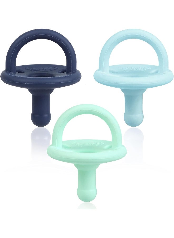 Sweet Child Pacifiers 0-18 Months, Set of 6 Ultra-Light Silicone Binkies with Collapsible Handle & 3 Air Holes for Added Safety, Best Newborn Pacifiers for Baby Boys Or Girls