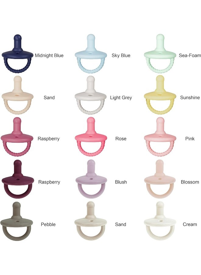 Sweet Child Pacifiers 0-18 Months, Set of 6 Ultra-Light Silicone Binkies with Collapsible Handle & 3 Air Holes for Added Safety, Best Newborn Pacifiers for Baby Boys Or Girls