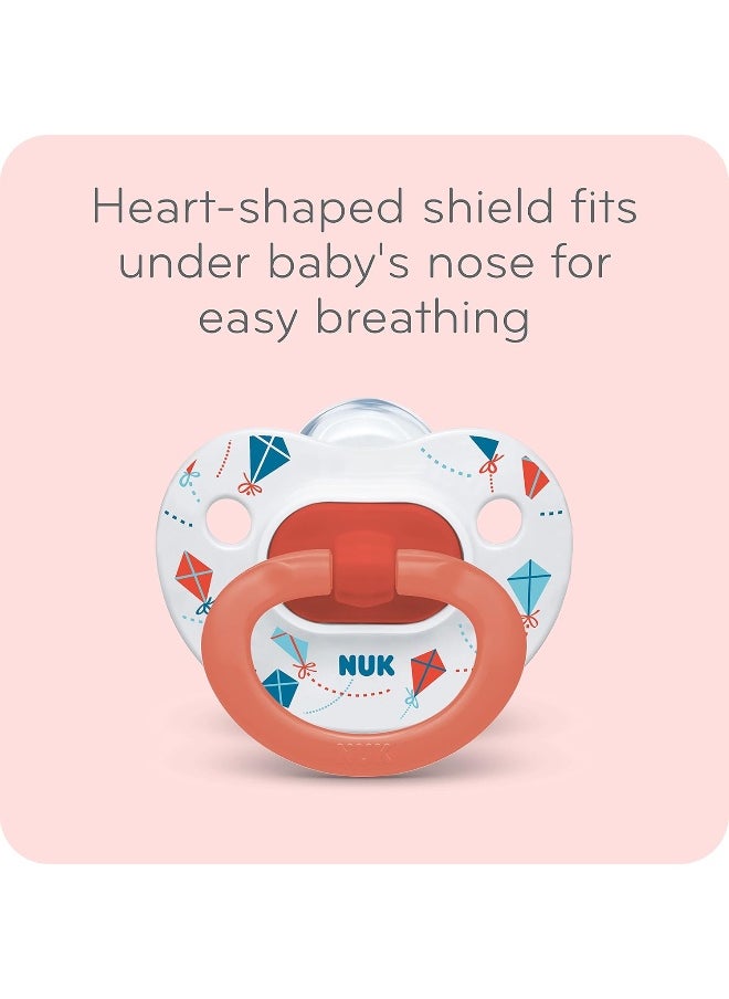 NUK Orthodontic Pacifiers, 6-18 Months, 4 Count (Pack of 1)
